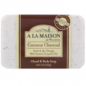 A La Maison de Provence, Кусоковое мыло для рук и тела, кокосовый уголь, 8,8 унц. (250 г)