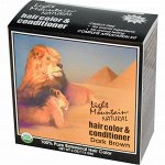 Light Mountain, Натуральное средство для окрашивания и ухода за волосами, Темно-коричневый, 4 унции (113 г)