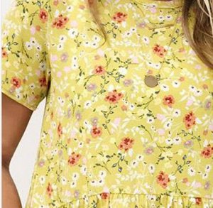 Блуза желтая с цветочным принтом