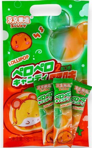 Конфета леденцовая на палочке lolli Pop с двойным вкусом апельсина GuandongLefen, 78г, 1/30