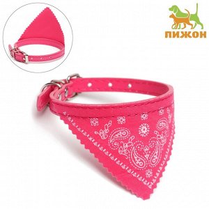 Ошейник с косынкой 32 х 1 см,ОШ 22-28, розовый 1028293