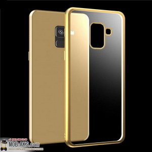Силиконовая накладка с бампером Samsung A5 (2018) / Samsung A8 золото оптом