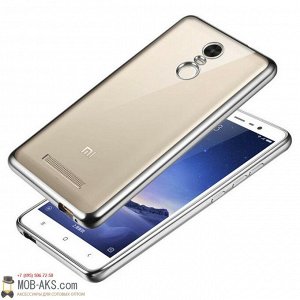 Силиконовая накладка с бампером Xiaomi 5 серебро оптом