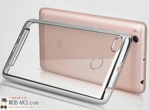 Силиконовая накладка с бампером Xiaomi 5S+ серебро оптом