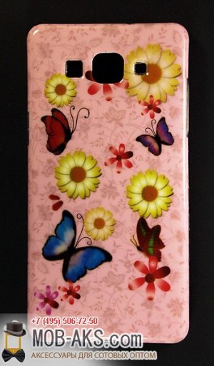 Силиконовая накладка с рисунком Samsung J7 / J7 NEO Бабочки и цветы оптом
