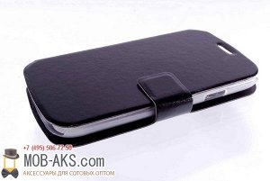 Чехол-книга боковая Samsung S6 Edge+ черный оптом