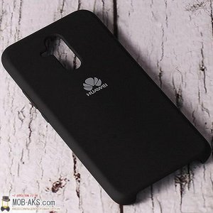 Силиконовая накладка Silky soft-touch Huawei Mate 20 lite черный оптом