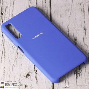 Силиконовая накладка Silky soft-touch Samsung A7(2018)/A750 синий оптом