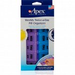 Apex, Недельный органайзер для двухразового приема таблеток, 1 органайзер для таблеток
