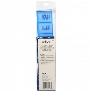 Apex, Органайзер для таблеток с декоративным чехлом, XXL, 1 органайзер