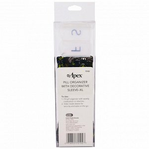 Apex, Органайзер для таблеток с декоративным чехлом, XL, 1 органайзер