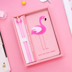 Блокнот и ручка "фламинго"