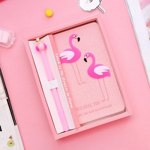 Блокнот и ручка "фламинго"