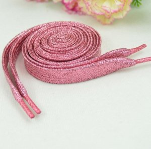 Шнурки с блеском, длина 100 см, розовый цвет