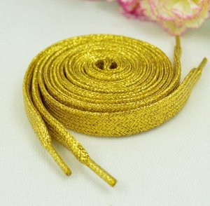 Шнурки с блеском, длина 100 см, золотой цвет
