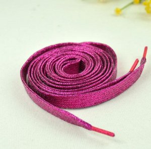 Шнурки с блеском, длина 120 см, ярко-розовый цвет