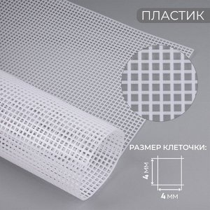 Канва для вышивания №4, пластиковая, 60 x 42 см, цвет белый