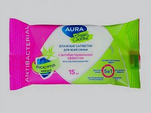 Влажные салфетки Tropic Cocktail Антибактериальные 15шт.