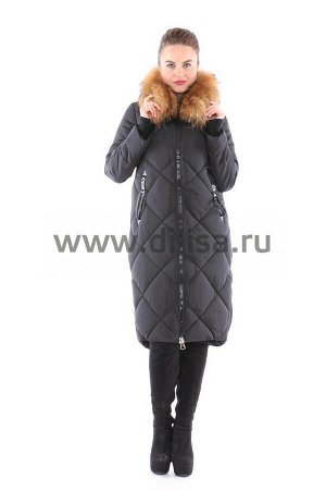 Пальто Visdeer с мехом 6092_Р (Черный 01)