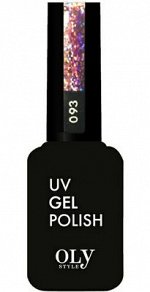 .Olystyle   ГЕЛЬ ЛАК  для ногтей  093 нежно-розовый  глиттер