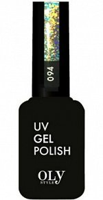 Olystyle ГЕЛЬ ЛАК для ногтей 094 нежно-бирюзовый глиттер