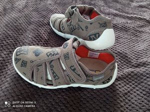 421082-11 серый туфли летние дошкольные Текстиль