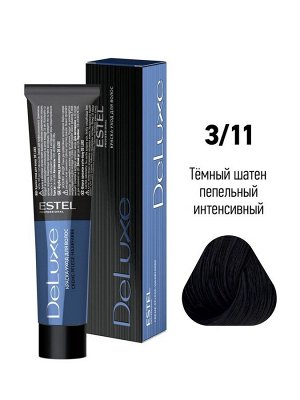ESTEL PROFESSIONAL Крем-краска для волос De Luxe 3/11 Тёмный шатен пепельный
