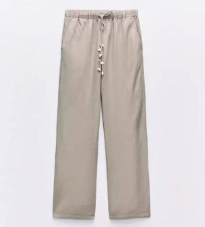 БРЮКИ WIDE LEG С РАКУШКАМИ И ШНУРКАМИ арт. 6895224, серый