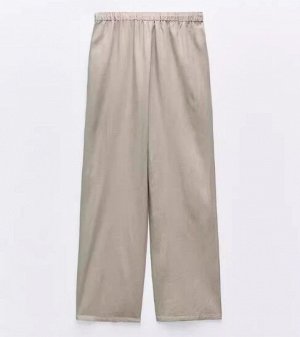 БРЮКИ WIDE LEG С РАКУШКАМИ И ШНУРКАМИ арт. 6895224, серый