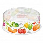 Крышка для СВЧ, d 250 мм, пластик, с декором, бесцветный,  1/13