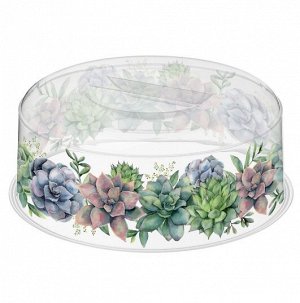 Крышка для СВЧ, d 250 мм, пластик, с декором, бесцветный, 1/13
