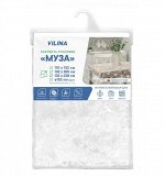 Скатерть, 132 см, круглая, ПВХ, белый, МУЗА Бегония, 1/20