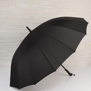 Зонт муж трость п/авт R59/70 16спиц П/Э руч прям  чёрн пакет 5556371