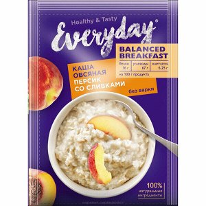 Каша овсяная Everyday Balanced Breakfast, Персик со сливками, п/п 40 гр