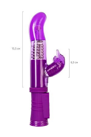 Вибратор с клиторальным стимулятором A-Toys by TOYFA High-Tech fantasy, TPR, фиолетовый, 22,5 см