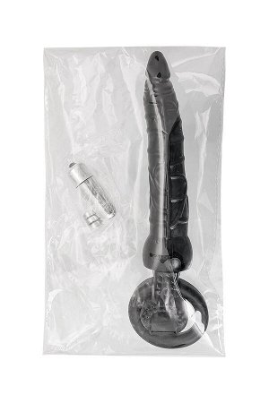 Насадка на пенис, PVC, черная, 24 см (в пакете)