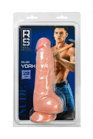Реалистичный фаллоимитатор RealStick Nude York, PVC, телесный, 20 см