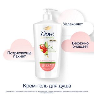 NEW ! Dove крем-гель для душа ДЛЯ ВСЕЙ СЕМЬИ КЛУБНИКА-ЛАЙМ бессульфатный на основе ухаживающей формулы 610 мл