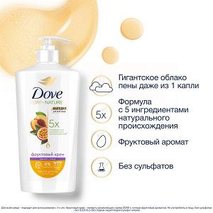 NEW ! Dove крем-гель для душа ДЛЯ ВСЕЙ СЕМЬИ МАРАКУЙЯ-ПЕРСИК бессульфатный на основе ухаживающей формулы 610 мл