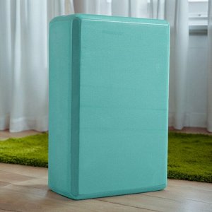 Новый бренд Блок для йоги (кирпич для йоги/блок для фитнеса) 23*15*7,5 см. Цвет БИРЮЗОВЫЙ