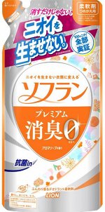 Lion &quot;Soflan Premium Deodorizer Zero&quot; Кондиционер для белья с натуральным ароматом цветочного мыла, сменная упаковка, 420мл