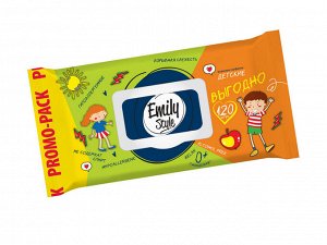 Влажные салфетки Детские Emily Style ЭКОНОМ Детские 100+20шт. с крышкой