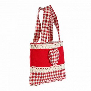 Подарочная сумочка "Сердечко" с каймой, цвета МИКС
