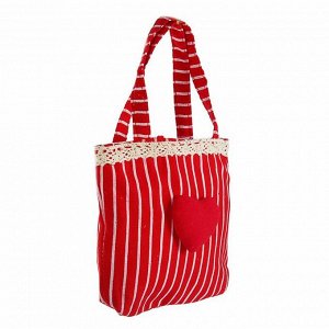 Подарочная сумочка "Сердечко" с оборочкой, цвета МИКС