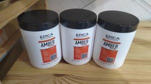 EPICA Professional Amber Shine ORGANIC Маска для восстановления и питания с облепиховым маслом, маслом макадамии, экстрактом шалфея, глюконамидом и фосфолипидным комплексом, 1000 мл
