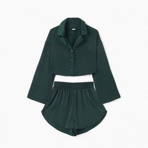 Комплект (сорочка, шорты) женская MINAKU:, Home collection цвет изумруд.