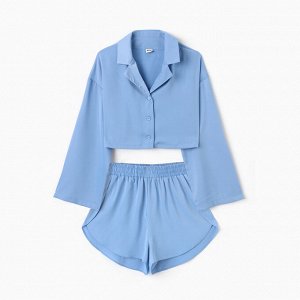 Комплект (сорочка, шорты) женская MINAKU:, Home collection цвет небесно-голубой.