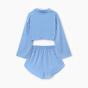 Комплект (сорочка, шорты) женская MINAKU:, Home collection цвет небесно-голубой.