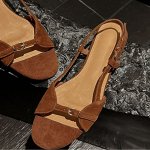 Женские сандалии на плоской подошве, коричневые