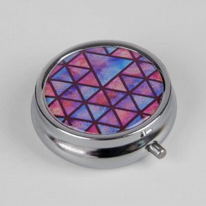 Таблетница "Треугольники", зеркальная поверхность, 3 секции, цвет серебристый/фиолетовый